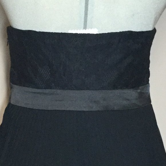 SUZY Shier Black Strapless ruffle Lace and chiffon top Size XS - Picture 7 of 8